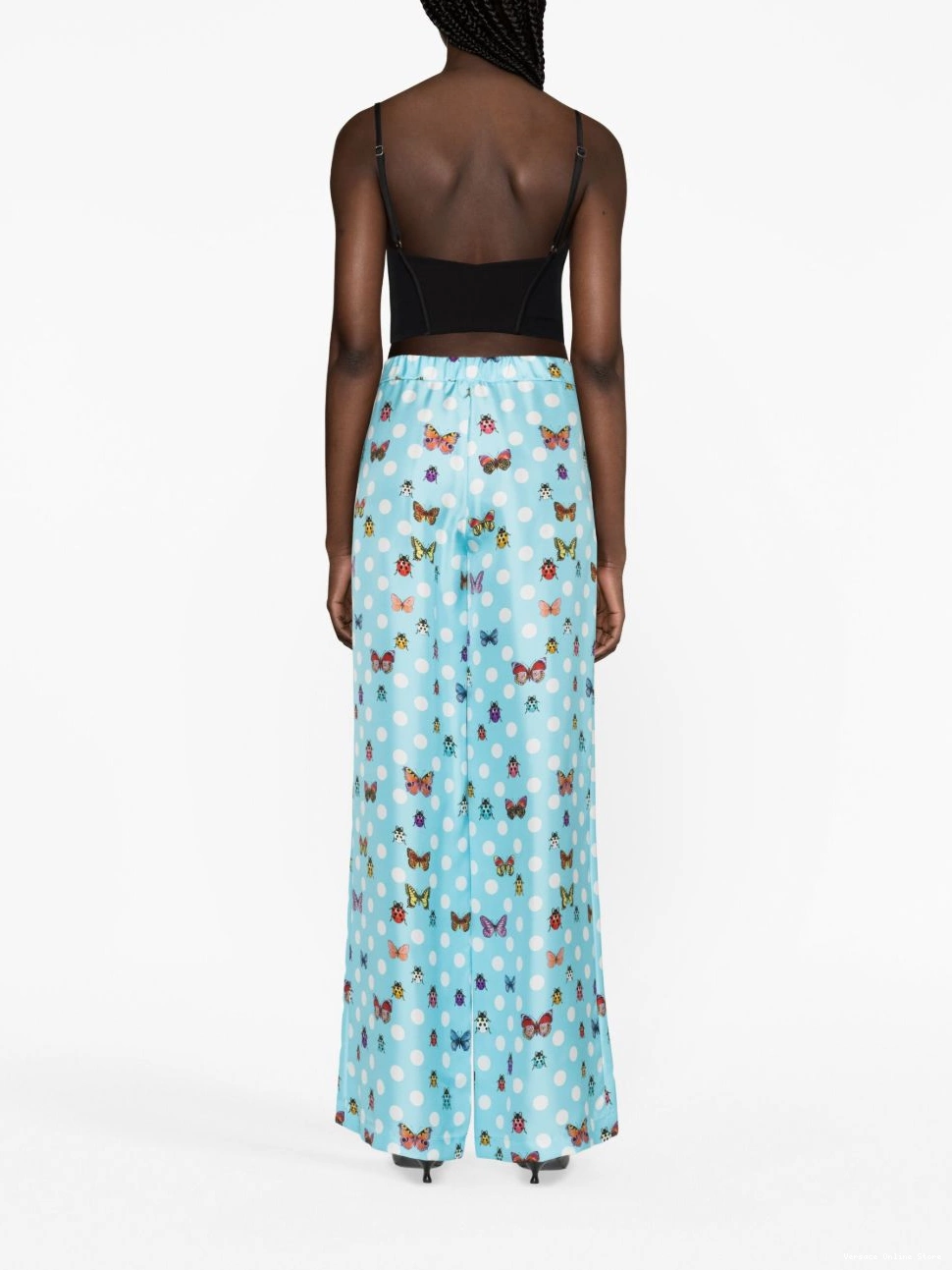 Cheap trousers Butterflies Women Versace silk wide-leg 0425